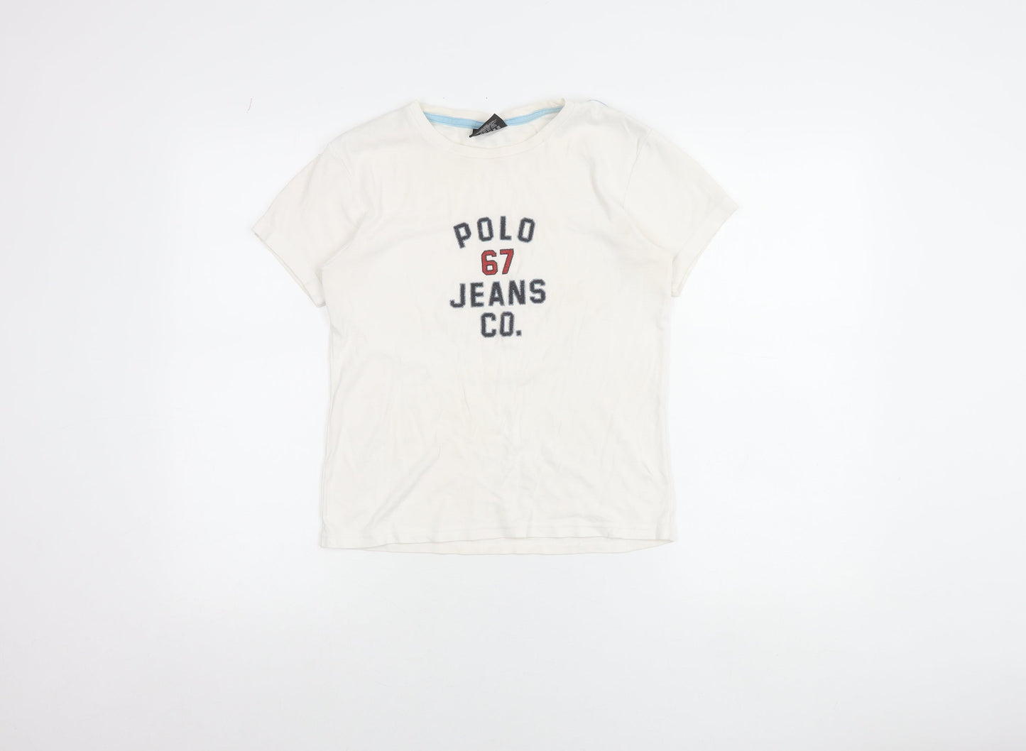 Ralph Lauren Polo Jeans Co. Women's White Cotton Logo T-Shirt Size S