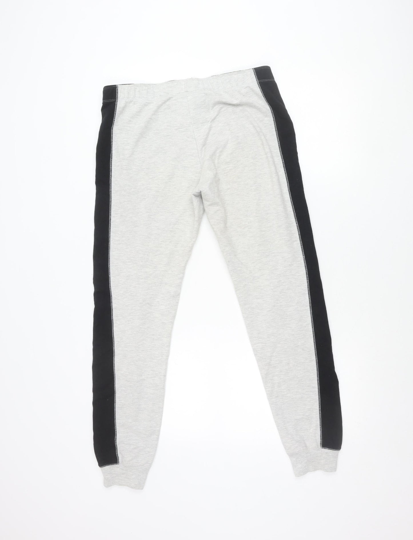 Diesel Womens Grey Jogger Trousers M Cotton Blend Side Stripe