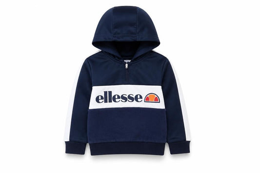 Ellesse Boys Blue 2XS Pullover Hoodie with Logo and 1/2 Zip