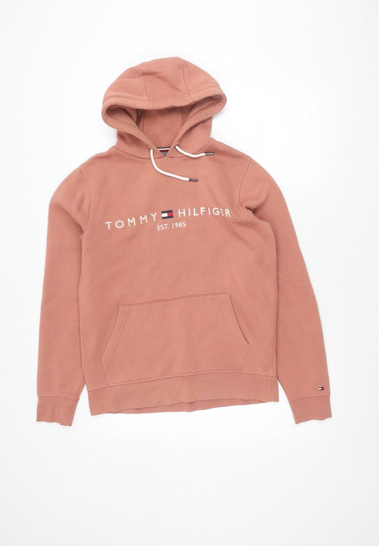 Tommy Hilfiger Women’s Pink Pullover Hoodie Small Cotton Blend
