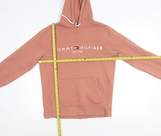 Tommy Hilfiger Women’s Pink Pullover Hoodie Small Cotton Blend