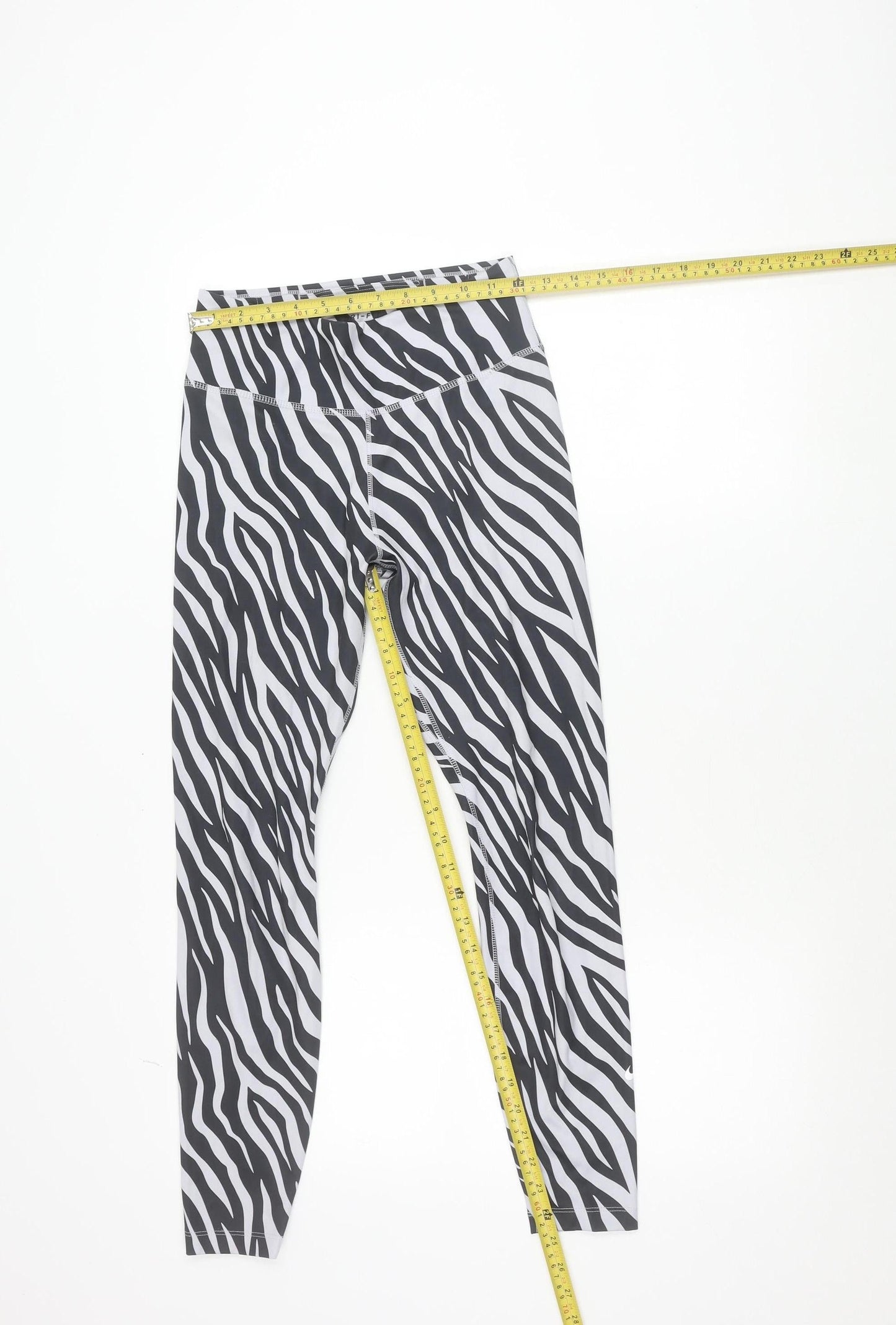 Nike Women Black White Zebra Print Dri-FIT Leggings Size S
