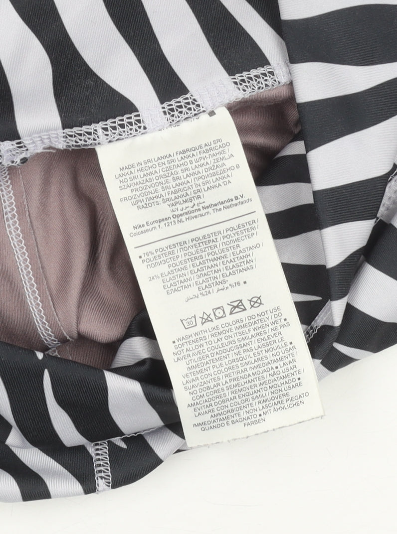 Nike Women Black White Zebra Print Dri-FIT Leggings Size S