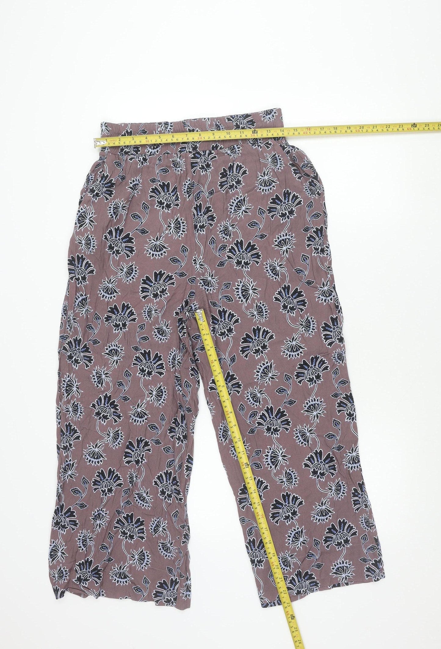 Carolyn Donnelly The Edit Womens Floral Wide-Leg Trousers Brown M