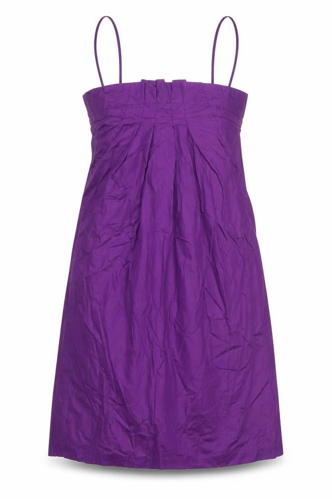 Front view of French Connection Women's Purple Cotton A-Line Knee Dress, size 14