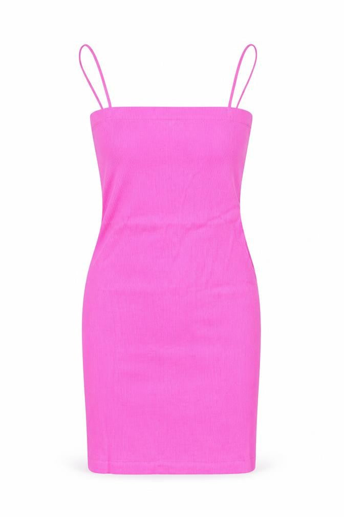 Front view of Dunnes Women’s Bright Pink XS-S Bandeau Bodycon Mini Dress
