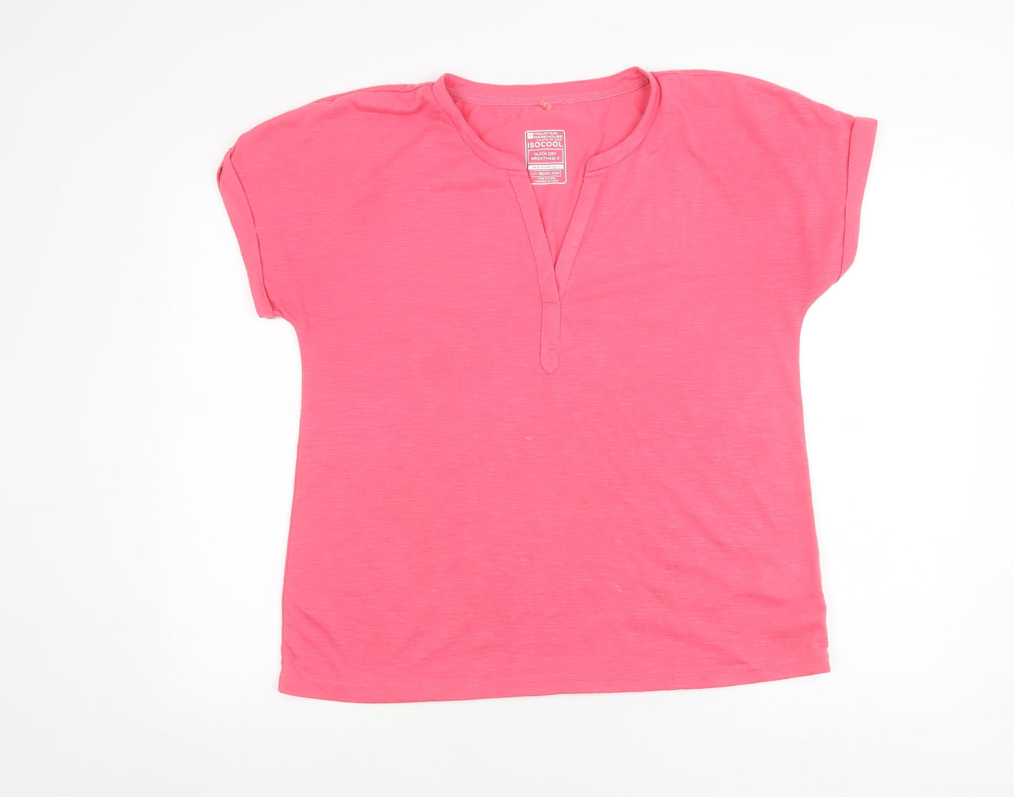 Mountain Warehouse Women's Pink Isocool Quick Dry V-Neck T-Shirt Size 16