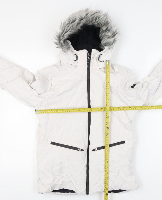Trespass Womens Ivory Waterproof Ski Jacket UK 12 Winter Hooded Coat
