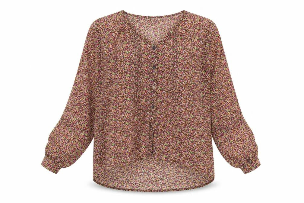 Mossimo Supply Co Womens Multicoloured Floral V-Neck Chiffon Blouse Size L