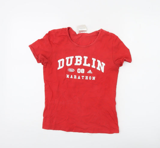 Adidas Women's Red Dublin Marathon 08 T-Shirt Size 8