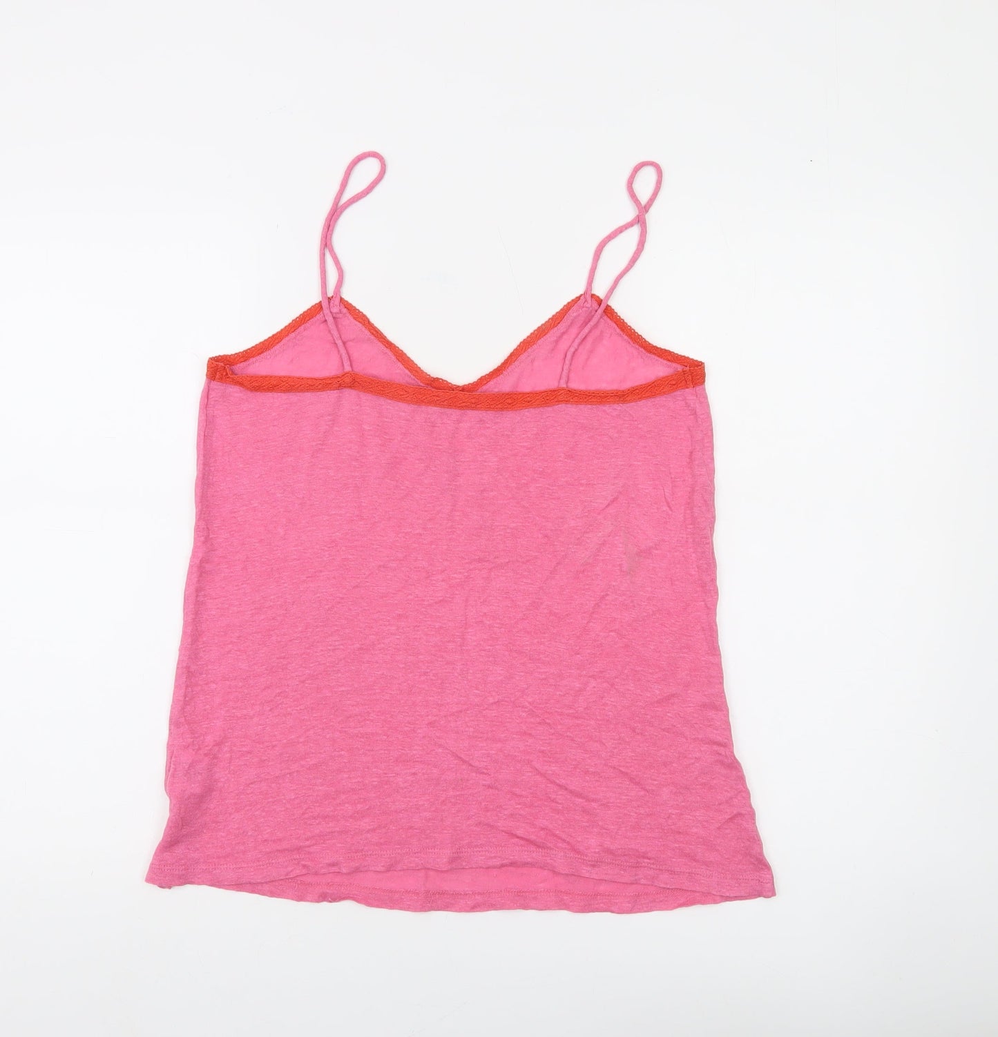 Hush Womens Pink Camisole Linen Top Size S Spaghetti Strap Summer