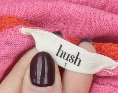 Hush Womens Pink Camisole Linen Top Size S Spaghetti Strap Summer