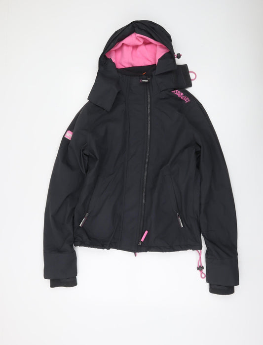 Superdry Women's Black Windcheater Hooded Jacket Size M