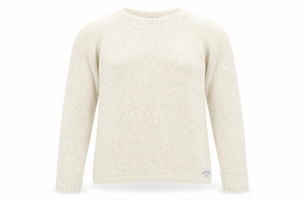 Womens UK S Regular Superdry Ivory Pullover Tight-Knit