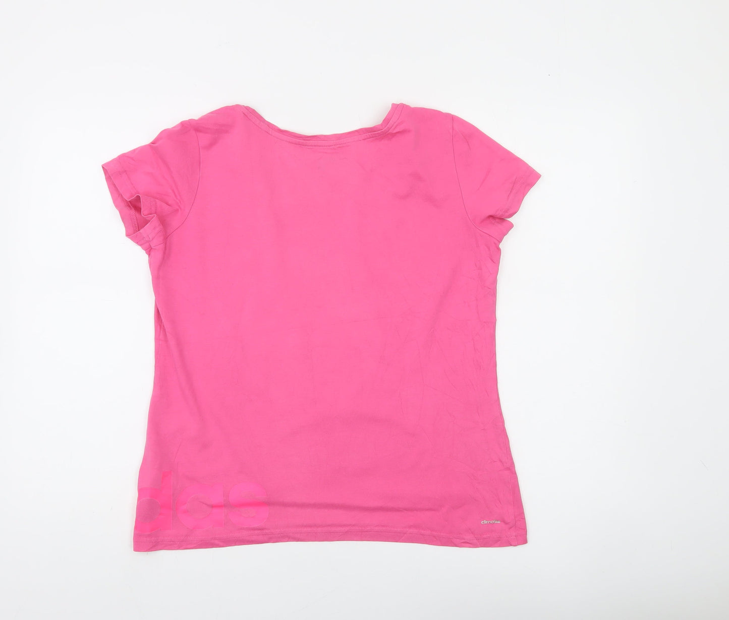 Adidas Women Pink Climalite Sport Essentials T-Shirt L Short Sleeve