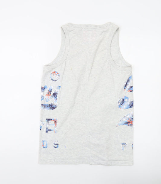 Superdry Men's Grey Graphic Print Sleeveless Vest Top Size M