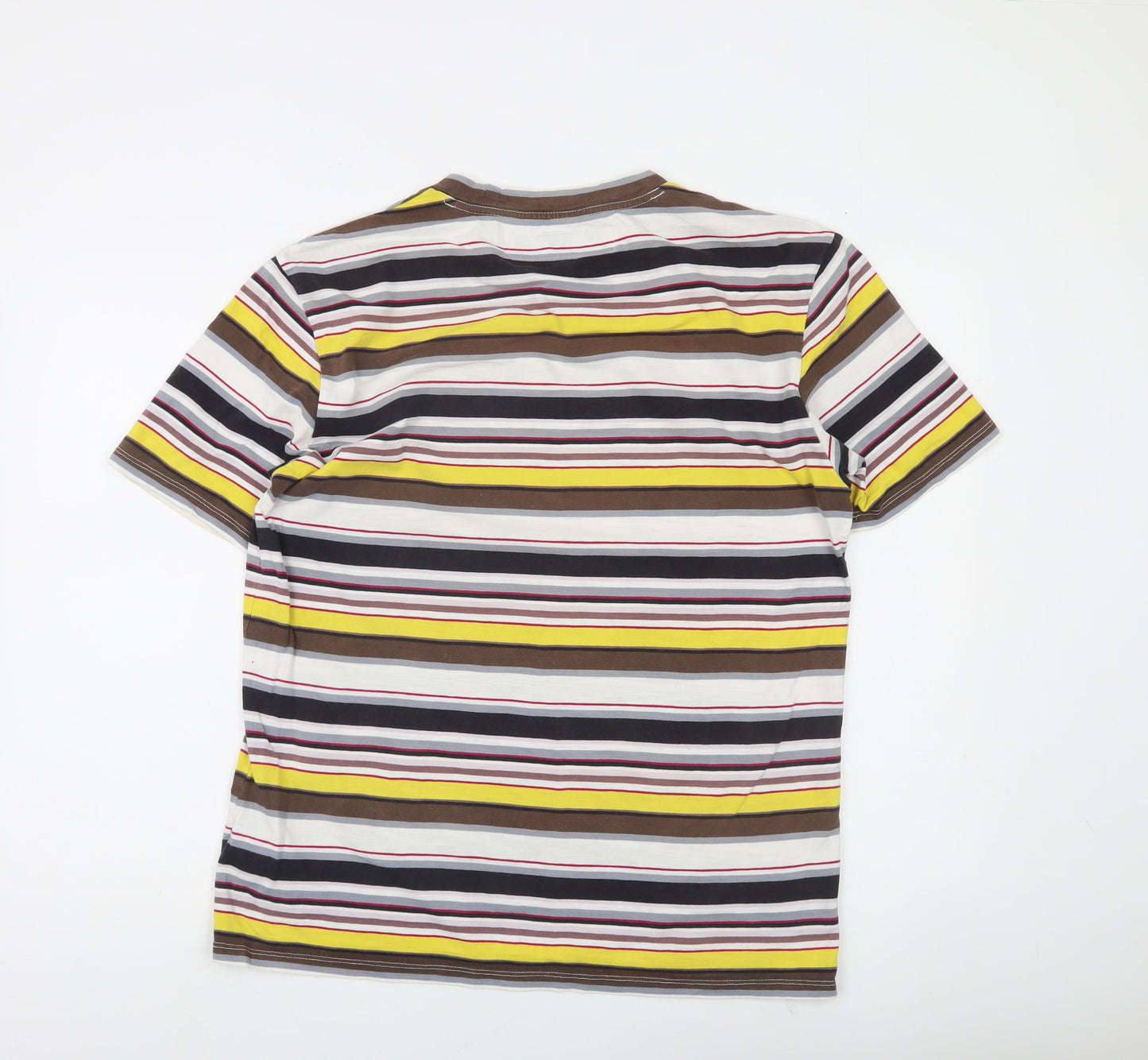 Guess Originals Men's Multicoloured Striped Crew Neck T-Shirt Small