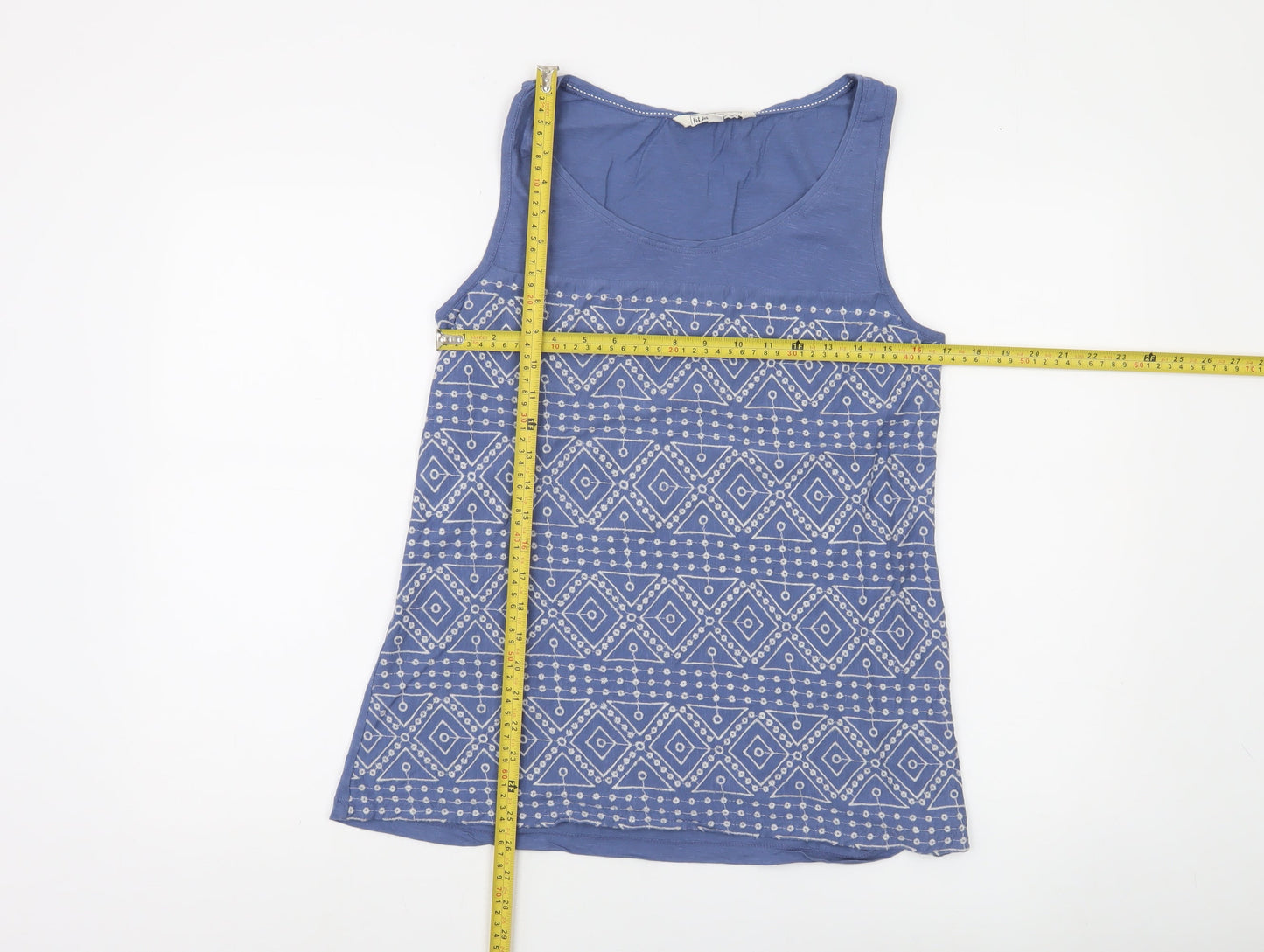 Fat Face Women's Blue Embroidered Cotton Camisole Tank Top Size 12