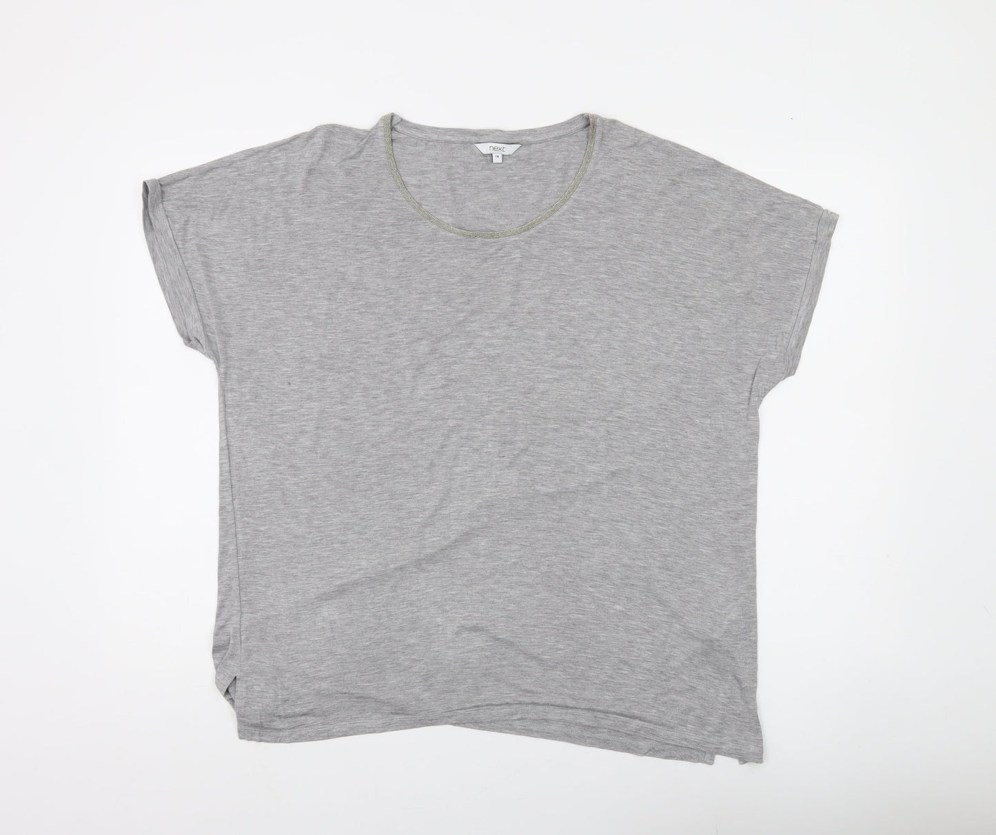 Next Women's Grey Basic Short Sleeve Crew Neck T-Shirt Size 18