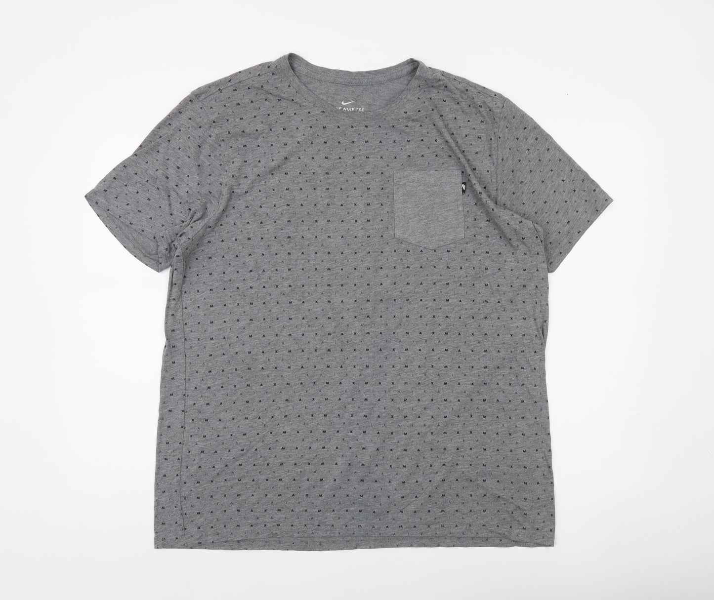 Nike Men's Grey XL Athletic Fit Pocket Crew Neck T-Shirt