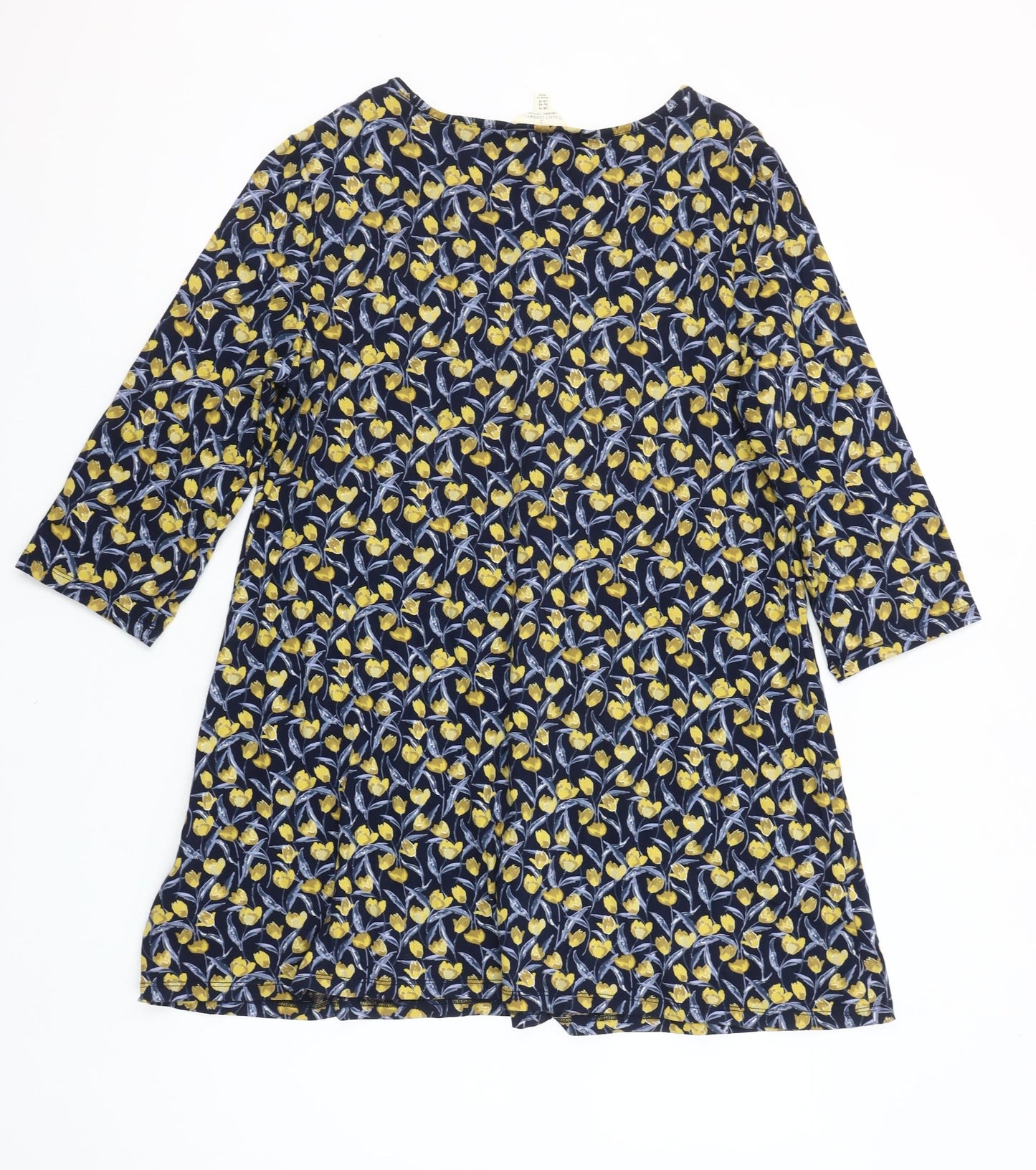 Seasalt Cornwall Womens Multicoloured Floral Tunic Top UK 14 3/4 Sleeve Organic Cotton