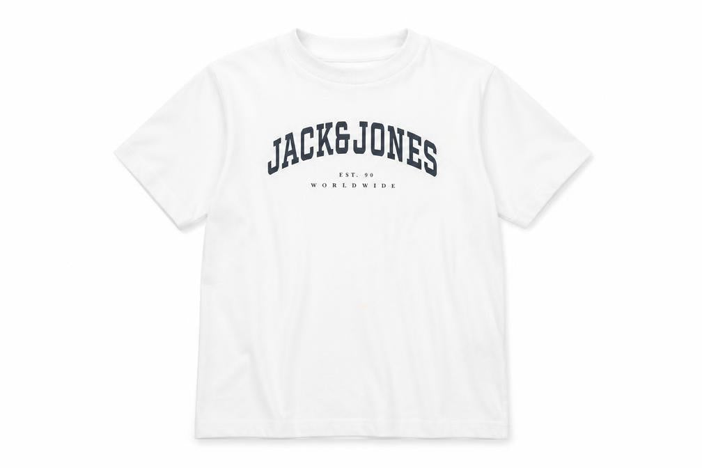Jack & Jones Boys White 8 Years Cotton Logo T-Shirt