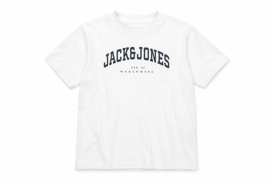 Jack & Jones Boys White 8 Years Cotton Logo T-Shirt