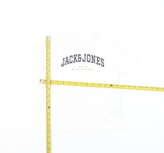 Jack & Jones Boys White 8 Years Cotton Logo T-Shirt