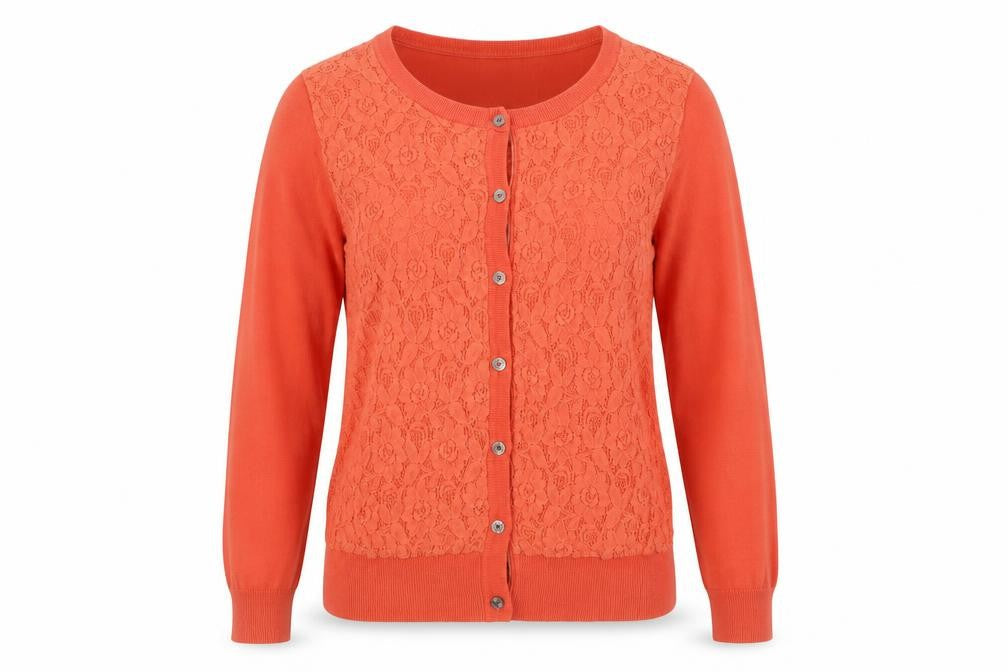 Womens UK L Regular Diesel Orange Cardigan Tight-Knit