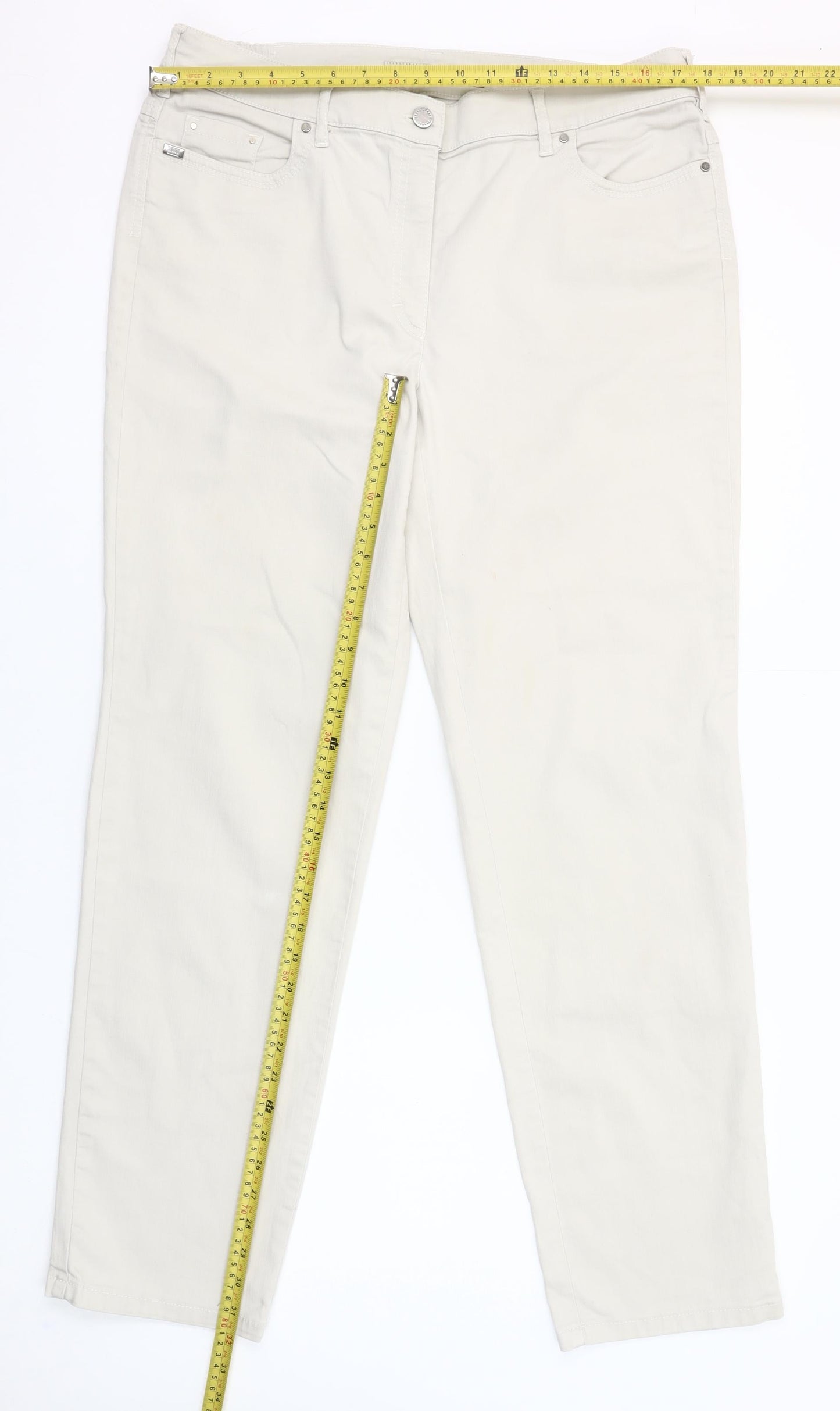 Zerres Women’s Beige Comfort Waist Straight Jeans Size 20
