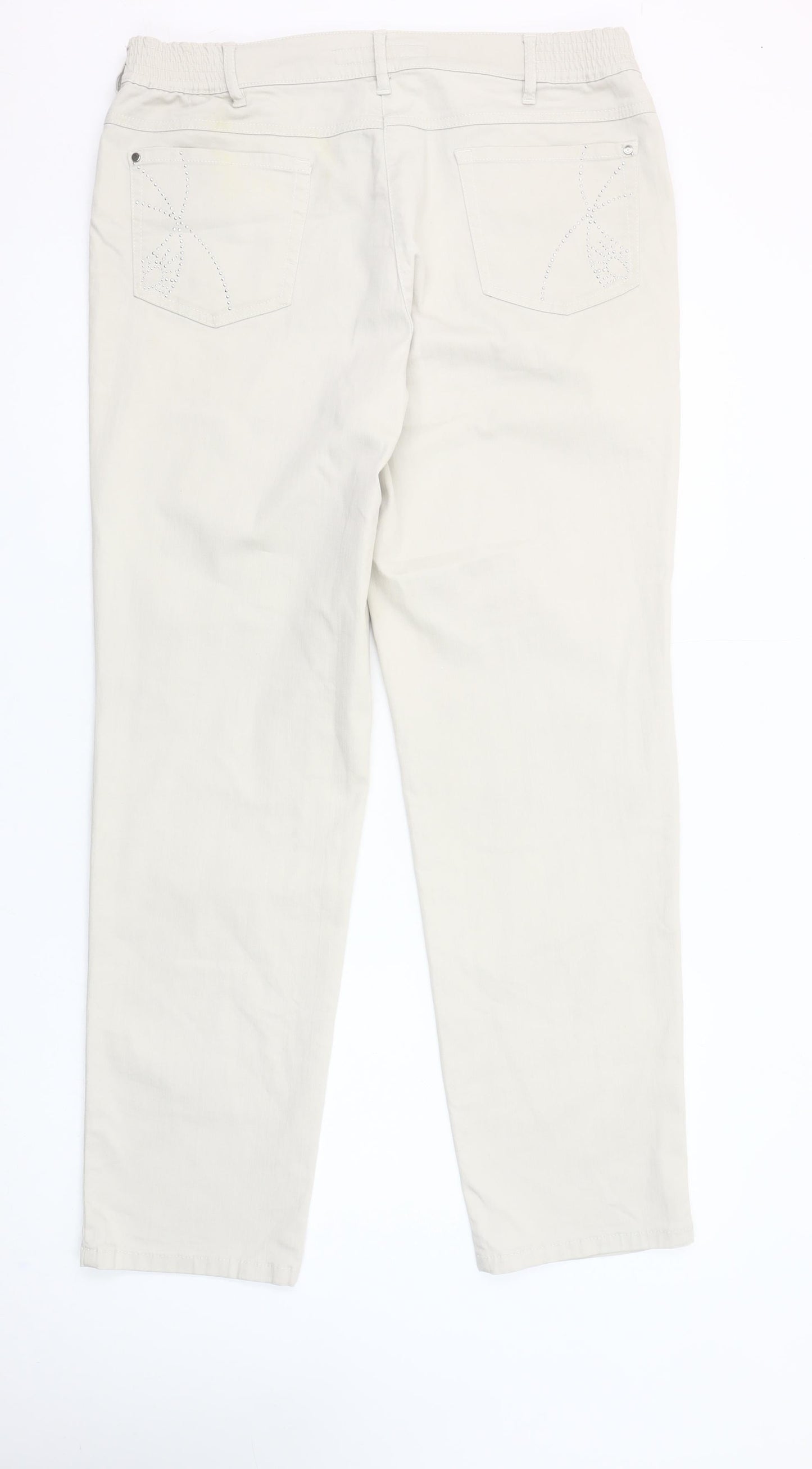 Zerres Women’s Beige Comfort Waist Straight Jeans Size 20