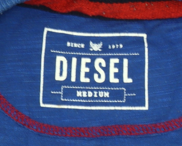 Diesel Men's Blue Athletics Graphic T-Shirt Medium Cotton Blend