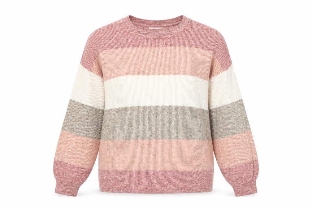 Front view of Only Women’s Multicoloured Striped Crew Neck Jumper, size M
