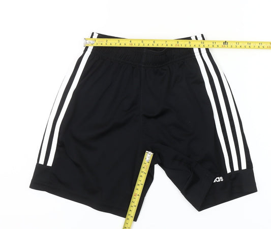 Adidas Boys Black 11-12 Years Athletic Sports Shorts