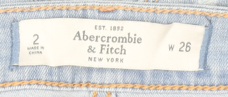 Abercrombie & Fitch Women Blue Distressed Skinny Jeans W26 Size 2