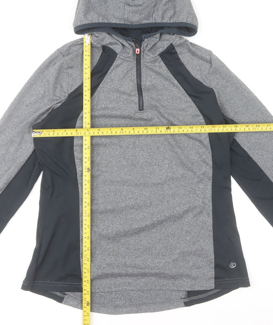 St. Bernard for Dunnes Women’s Grey 1/4 Zip Hooded Activewear Jacket Size 8