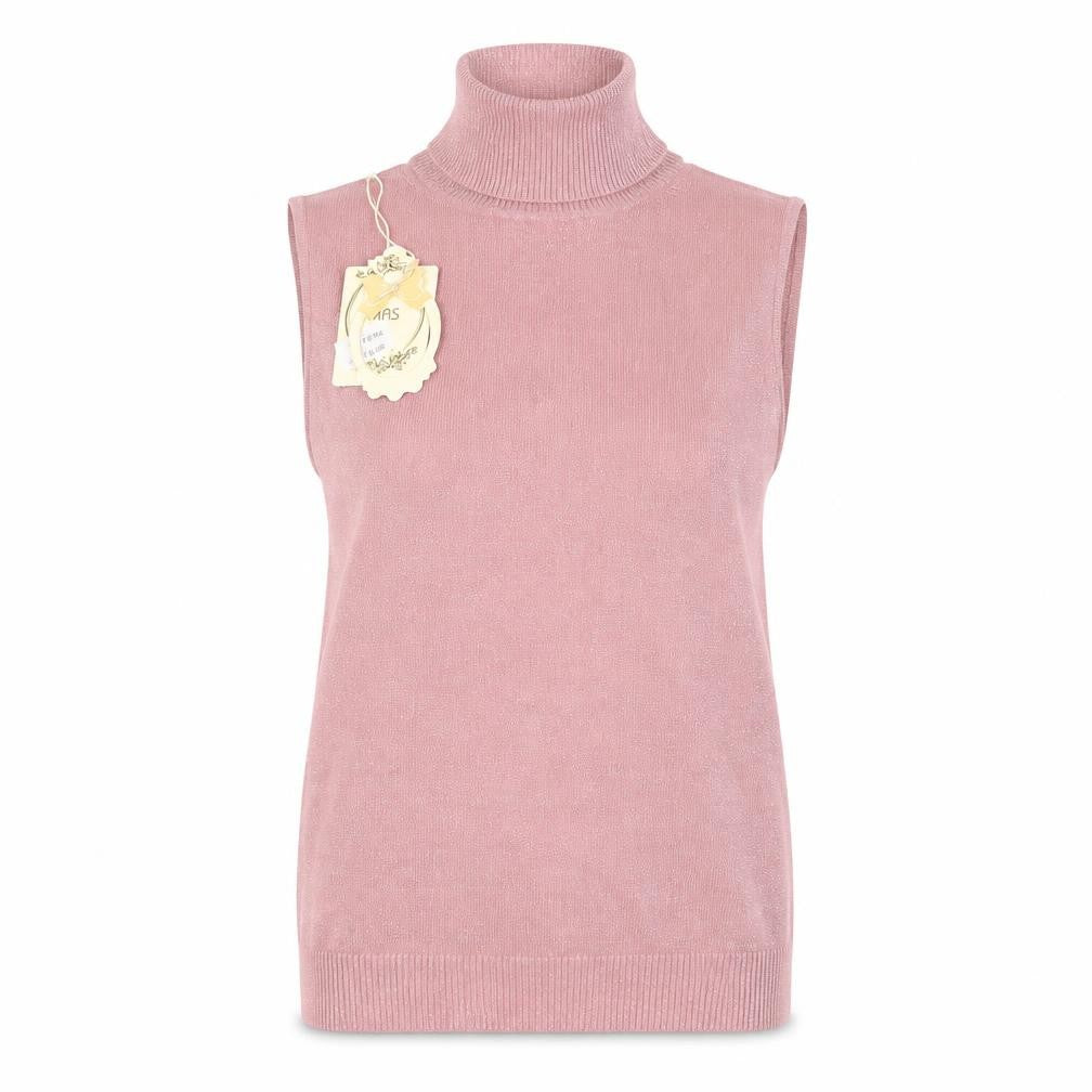 MAS Womens Pink Sleeveless Roll Neck Knit Top Size L