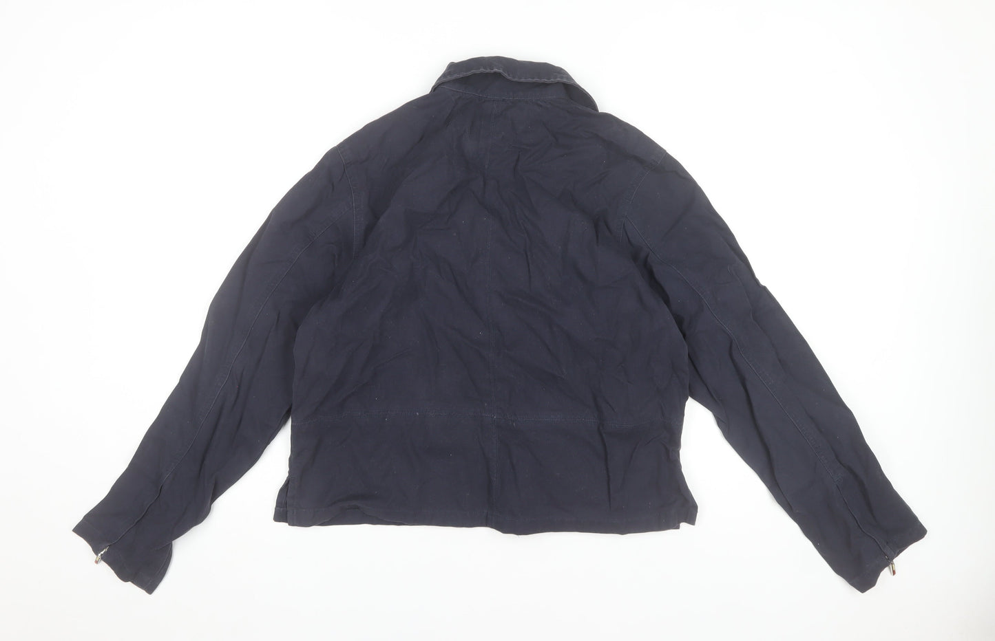 Tommy Hilfiger Women's Blue Collared Cotton Long Sleeve Pullover M