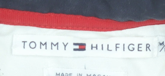 Tommy Hilfiger Women's Blue Collared Cotton Long Sleeve Pullover M