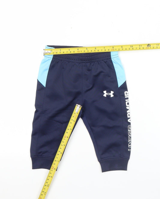 Under Armour Unisex Baby Blue Jogger Trousers 3-6 Months Polyester Blend