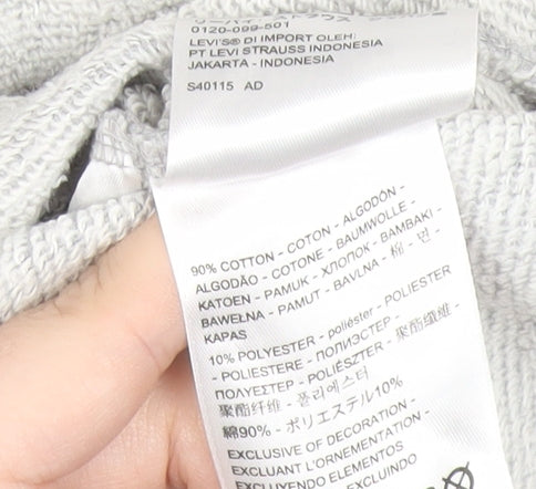 Levi's Womens Grey T-Shirt Dress L Long Sleeve Casual Logo