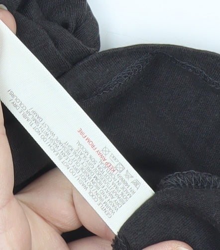 FatFace Women's Black Size 10 V-Neck Basic Short Sleeve T-Shirt