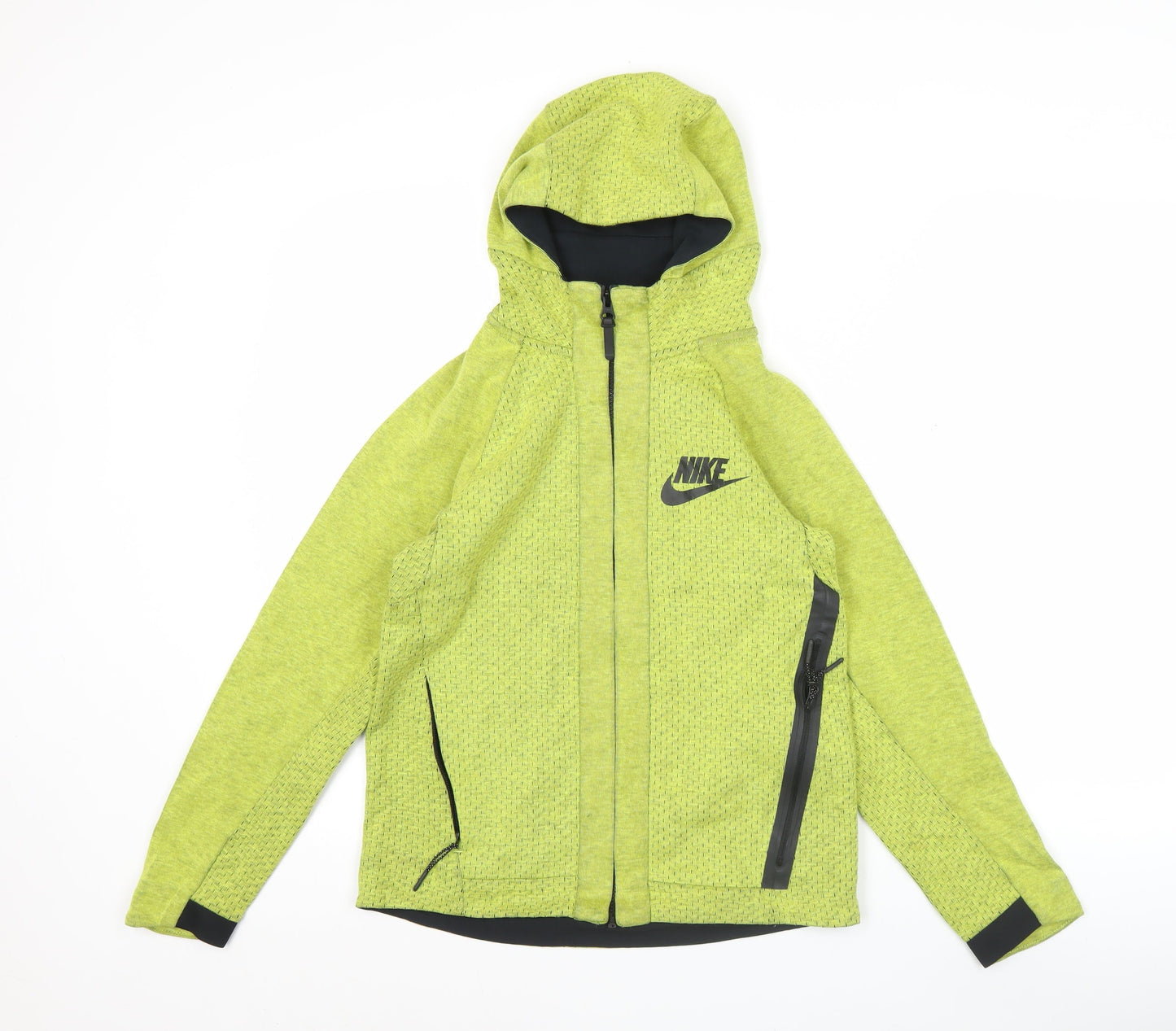 Nike Womens Green Full Zip Hooded Sweatshirt Size L Cotton Blend