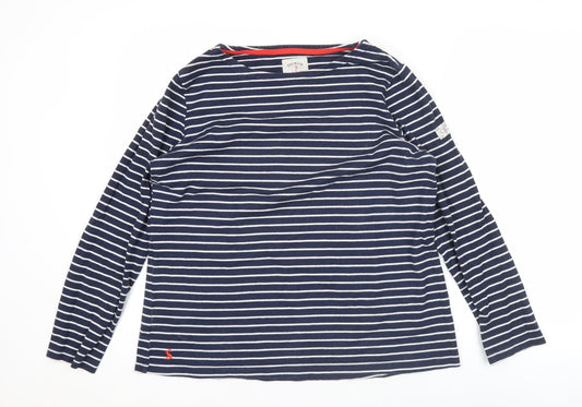Joules Women’s Blue Striped Long Sleeve Cotton Nautical Top Size 16