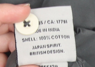 Superdry Men's Grey Short Sleeve Button-Up Cotton Shirt Medium