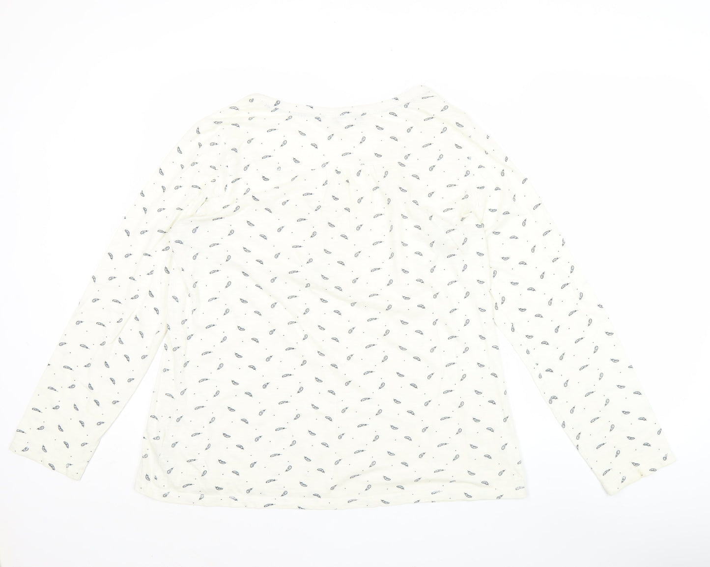 Fat Face Women’s Ivory Floral Embroidered V-Neck Long Sleeve Tunic Top Size 16