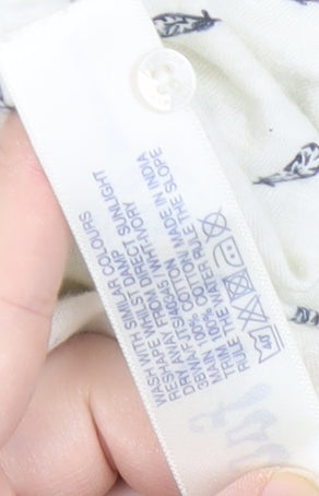 Fat Face Women’s Ivory Floral Embroidered V-Neck Long Sleeve Tunic Top Size 16