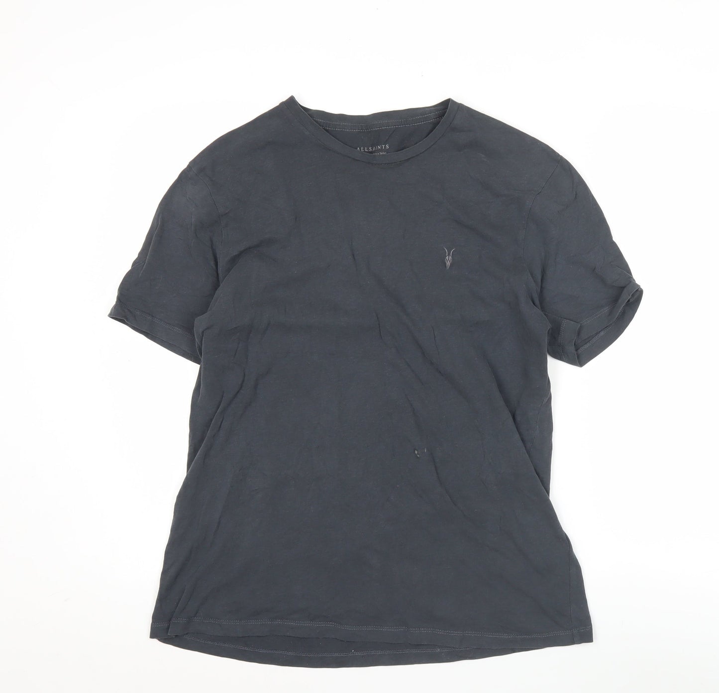 AllSaints Men’s Black Crew Neck Cotton Jersey T-Shirt Size L