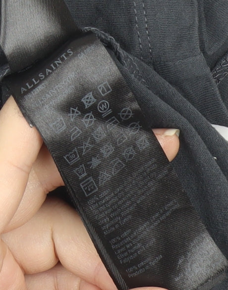 AllSaints Men’s Black Crew Neck Cotton Jersey T-Shirt Size L