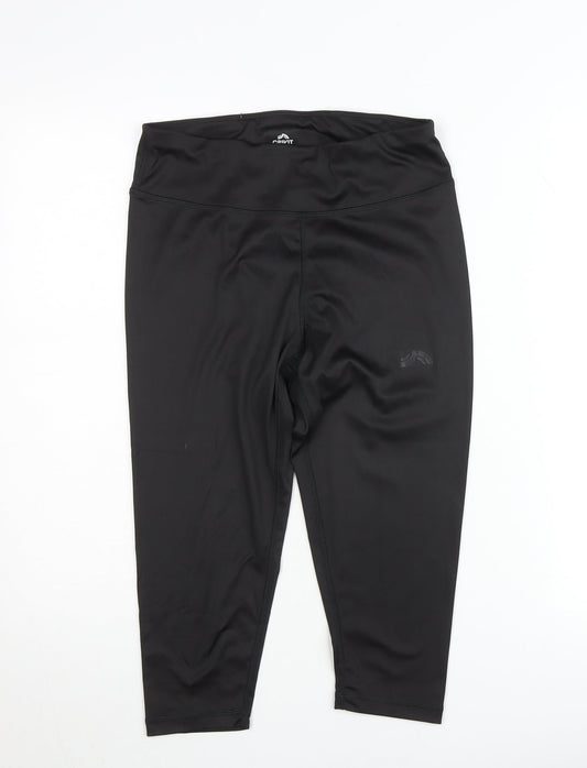 Crivit Women Black Ankle Leggings Size 12-14 Stretch Activewear